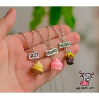 Кулон для троих друзей "Best Friends Forever. Капкейки. Цена за набор